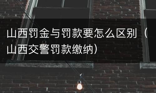 山西罚金与罚款要怎么区别（山西交警罚款缴纳）