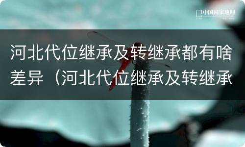 河北代位继承及转继承都有啥差异（河北代位继承及转继承都有啥差异吗）