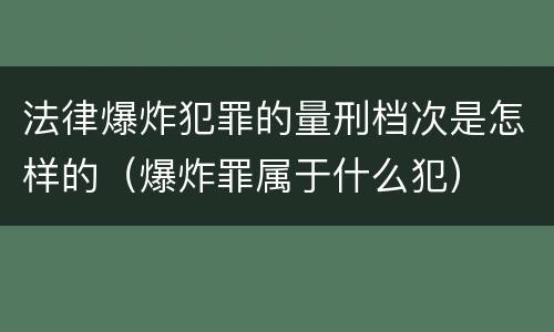 法律爆炸犯罪的量刑档次是怎样的（爆炸罪属于什么犯）