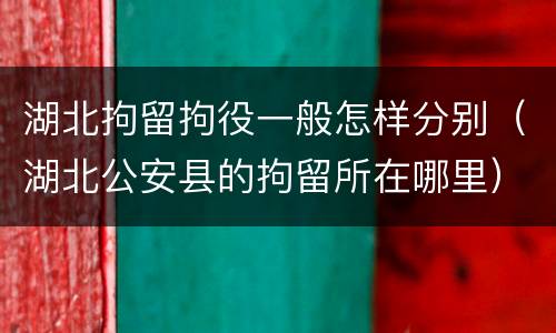 湖北拘留拘役一般怎样分别（湖北公安县的拘留所在哪里）