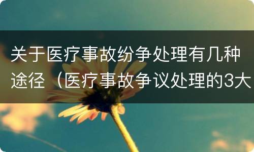 关于医疗事故纷争处理有几种途径（医疗事故争议处理的3大的途径）