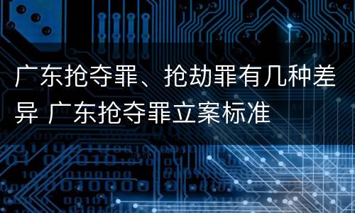 广东抢夺罪、抢劫罪有几种差异 广东抢夺罪立案标准