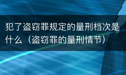 犯了盗窃罪规定的量刑档次是什么（盗窃罪的量刑情节）