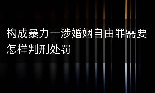 构成暴力干涉婚姻自由罪需要怎样判刑处罚