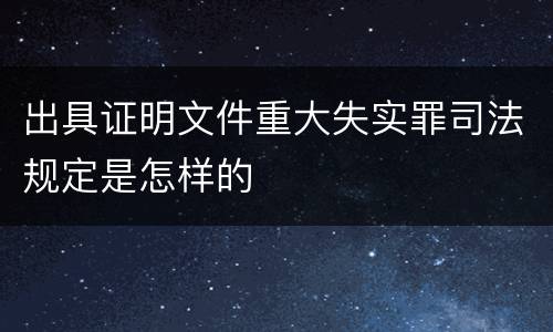 出具证明文件重大失实罪司法规定是怎样的