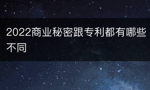 2022商业秘密跟专利都有哪些不同