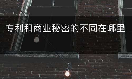 专利和商业秘密的不同在哪里