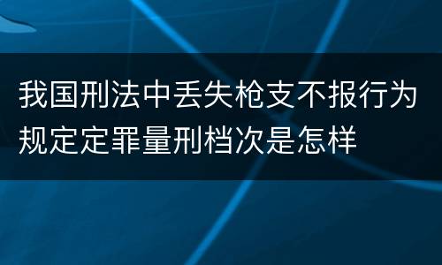 我国刑法中丢失枪支不报行为规定定罪量刑档次是怎样