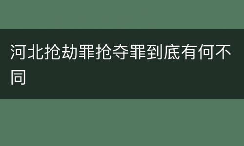 河北抢劫罪抢夺罪到底有何不同