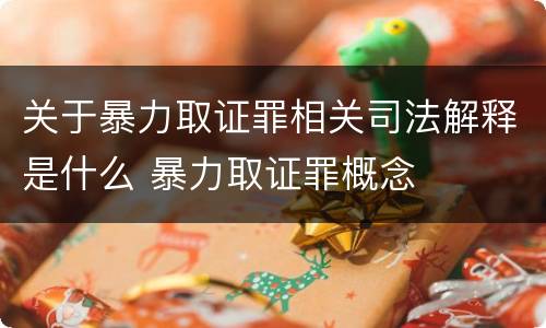 关于暴力取证罪相关司法解释是什么 暴力取证罪概念