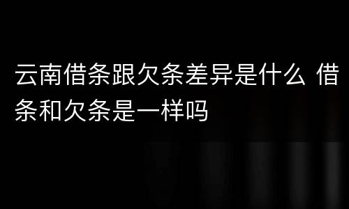 云南借条跟欠条差异是什么 借条和欠条是一样吗