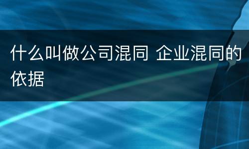 什么叫做公司混同 企业混同的依据