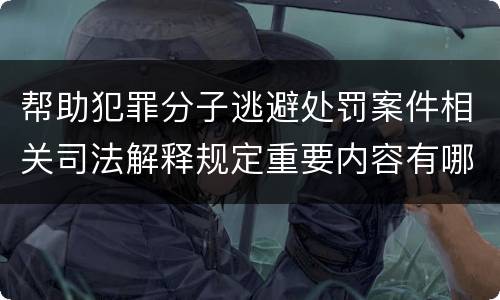 帮助犯罪分子逃避处罚案件相关司法解释规定重要内容有哪些