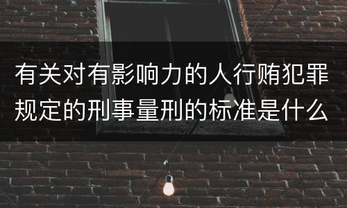 有关对有影响力的人行贿犯罪规定的刑事量刑的标准是什么样的