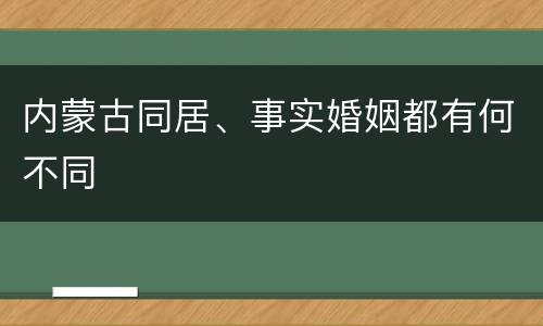 内蒙古同居、事实婚姻都有何不同