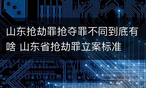 山东抢劫罪抢夺罪不同到底有啥 山东省抢劫罪立案标准