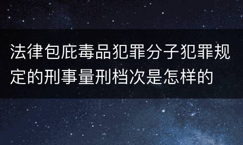 法律包庇毒品犯罪分子犯罪规定的刑事量刑档次是怎样的