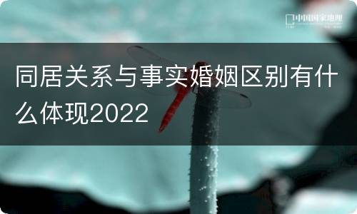 同居关系与事实婚姻区别有什么体现2022