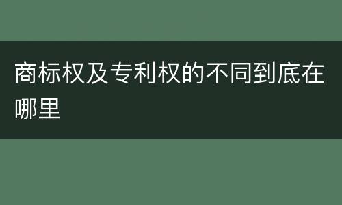 商标权及专利权的不同到底在哪里