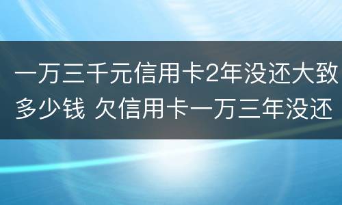 一万三千元信用卡2年没还大致多少钱 欠信用卡一万三年没还后可会怎样?