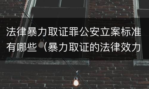 法律暴力取证罪公安立案标准有哪些（暴力取证的法律效力）