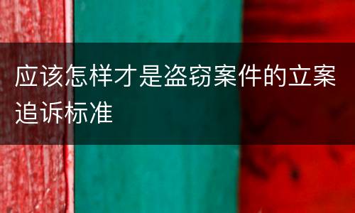 应该怎样才是盗窃案件的立案追诉标准