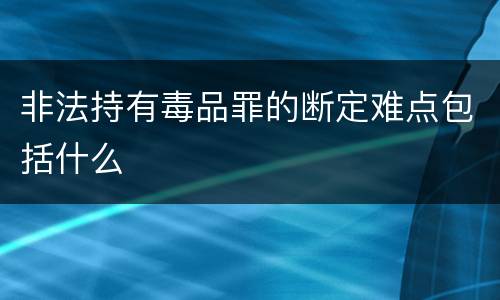 非法持有毒品罪的断定难点包括什么