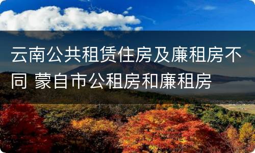 云南公共租赁住房及廉租房不同 蒙自市公租房和廉租房