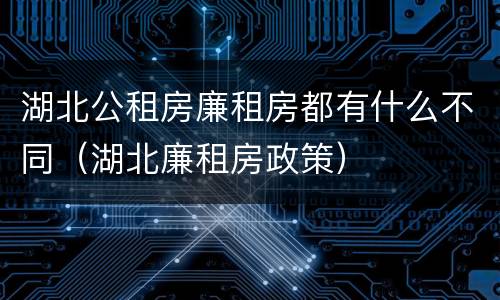 湖北公租房廉租房都有什么不同（湖北廉租房政策）