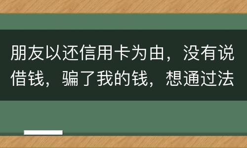 朋友以还信用卡为由，没有说借钱，骗了我的钱，想通过法律途径要回来