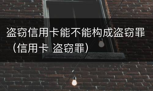 盗窃信用卡能不能构成盗窃罪（信用卡 盗窃罪）