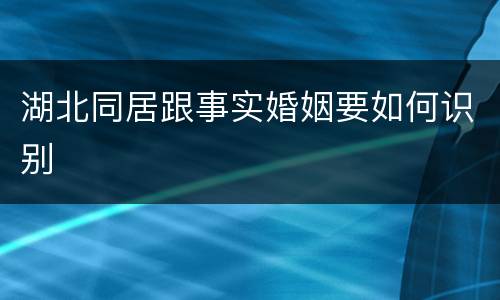 湖北同居跟事实婚姻要如何识别