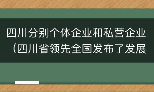 四川分别个体企业和私营企业（四川省领先全国发布了发展私营经济）