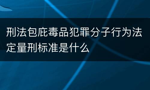 刑法包庇毒品犯罪分子行为法定量刑标准是什么