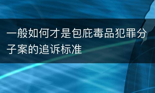 一般如何才是包庇毒品犯罪分子案的追诉标准