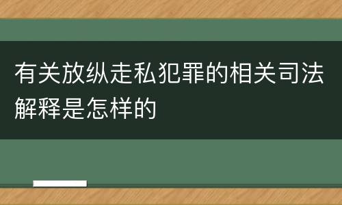 有关放纵走私犯罪的相关司法解释是怎样的