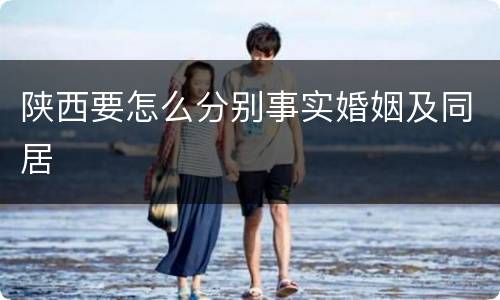 陕西要怎么分别事实婚姻及同居