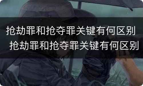 抢劫罪和抢夺罪关键有何区别 抢劫罪和抢夺罪关键有何区别和联系