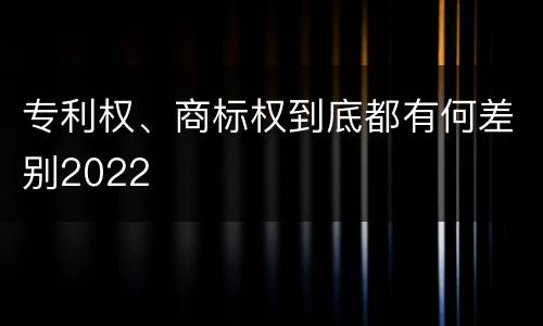 专利权、商标权到底都有何差别2022