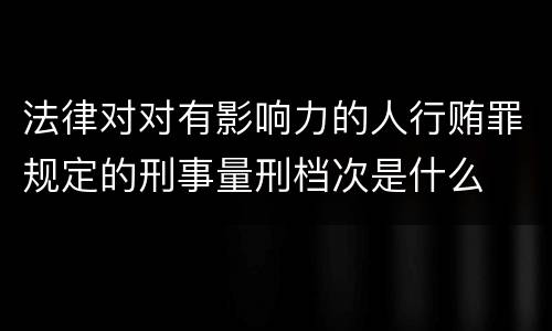 法律对对有影响力的人行贿罪规定的刑事量刑档次是什么