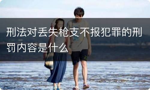 刑法对丢失枪支不报犯罪的刑罚内容是什么