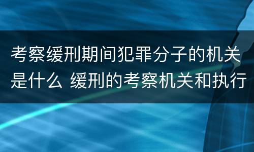 考察缓刑期间犯罪分子的机关是什么 缓刑的考察机关和执行机关