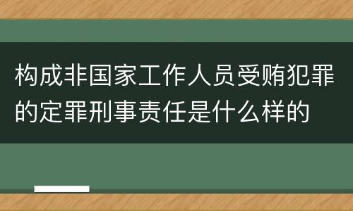 构成非国家工作人员受贿犯罪的定罪刑事责任是什么样的