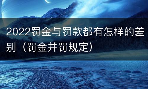 2022罚金与罚款都有怎样的差别（罚金并罚规定）