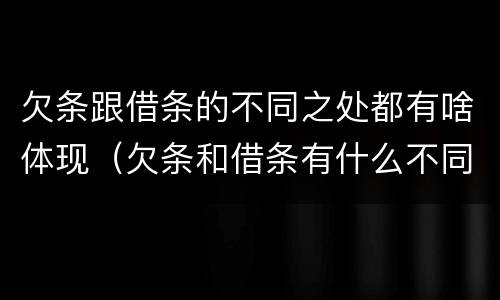 欠条跟借条的不同之处都有啥体现（欠条和借条有什么不同之处）