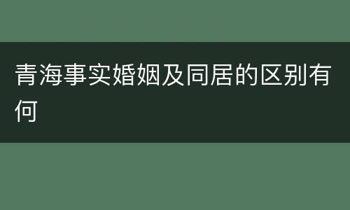 青海事实婚姻及同居的区别有何