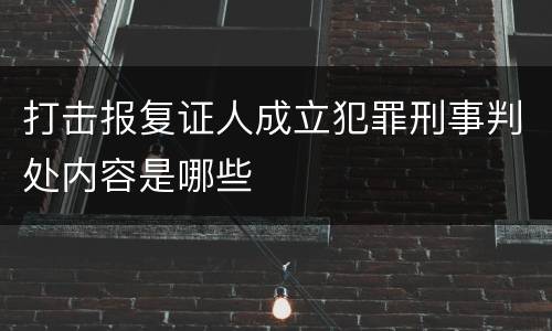 打击报复证人成立犯罪刑事判处内容是哪些