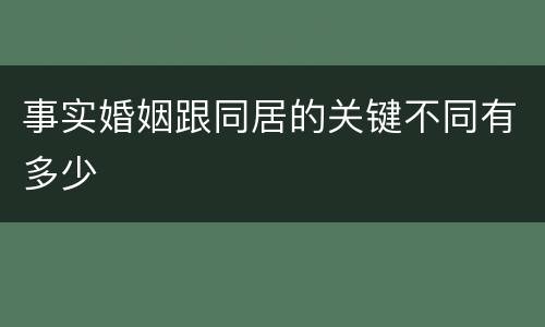 事实婚姻跟同居的关键不同有多少