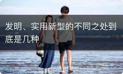 发明、实用新型的不同之处到底是几种