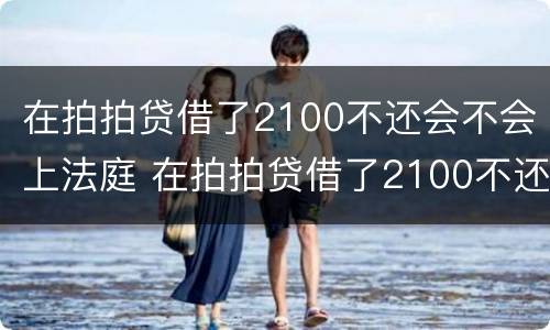 在拍拍贷借了2100不还会不会上法庭 在拍拍贷借了2100不还会不会上法庭了